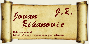 Jovan Rikanović vizit kartica